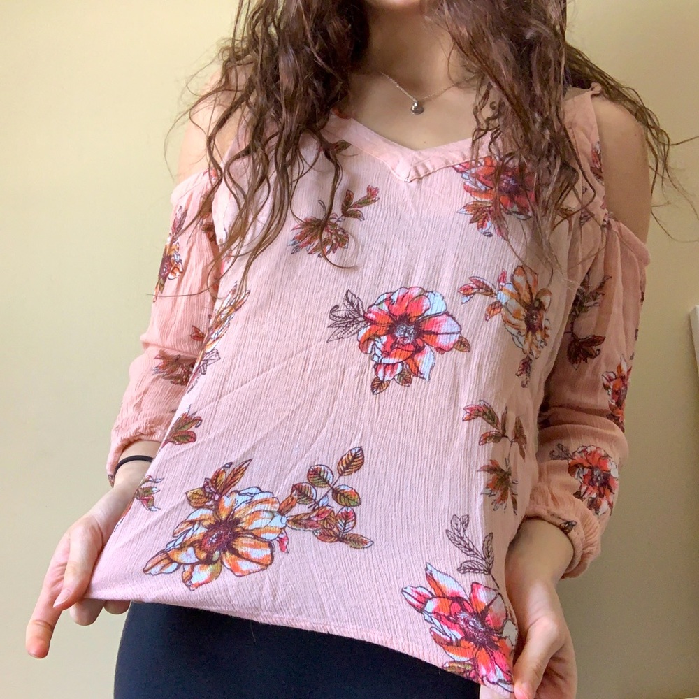 Off Shoulder Floral Blouse